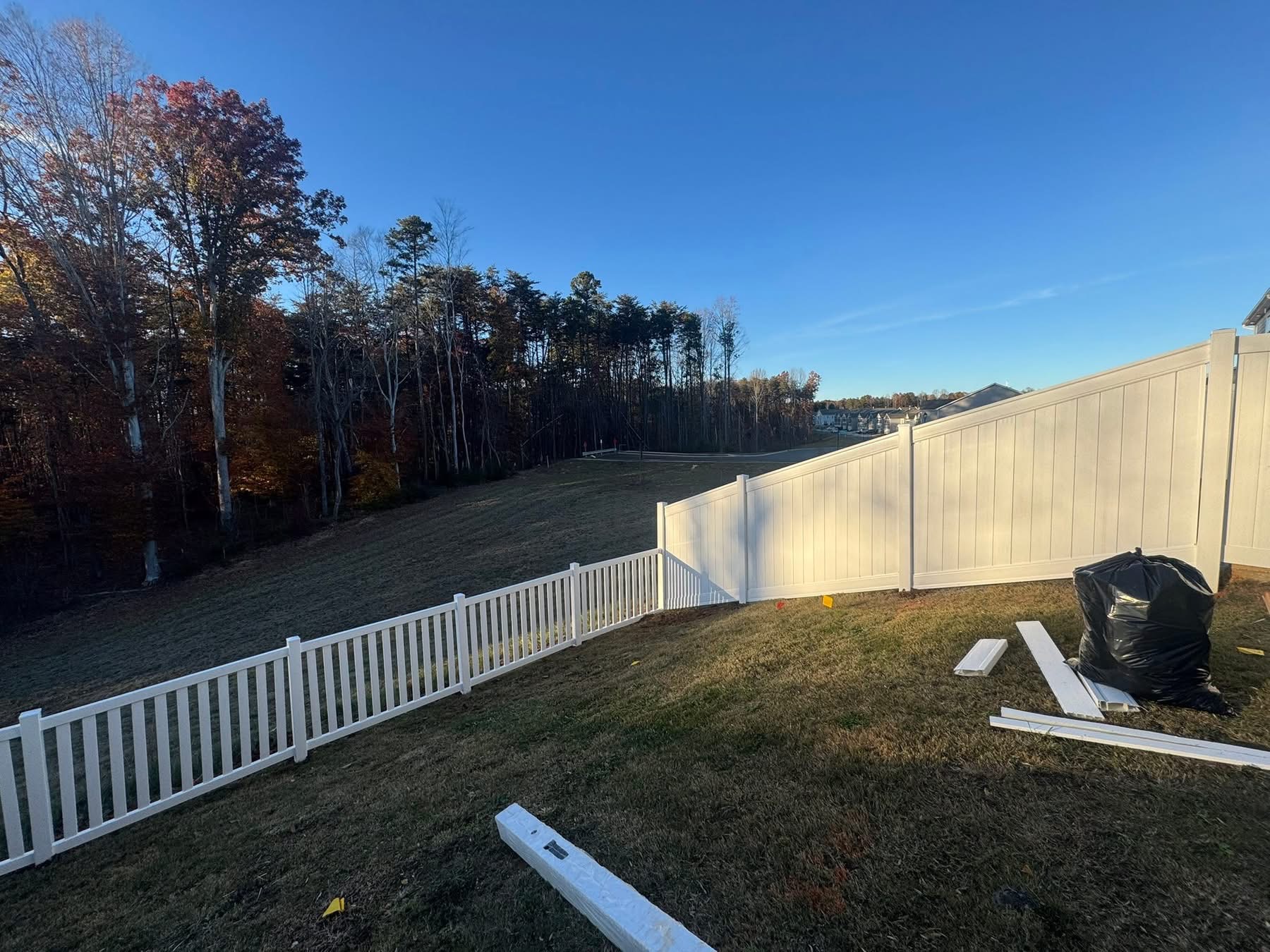 White vinyl privacy fence installed by ProFlow